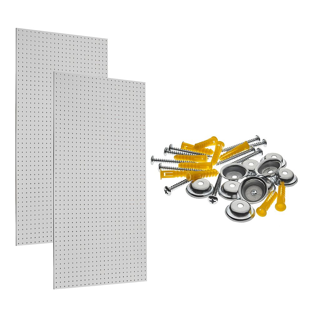 Triton (2) Wall Ready White Pegboards 24 In. W x 42 In. H x 1/4 In. D