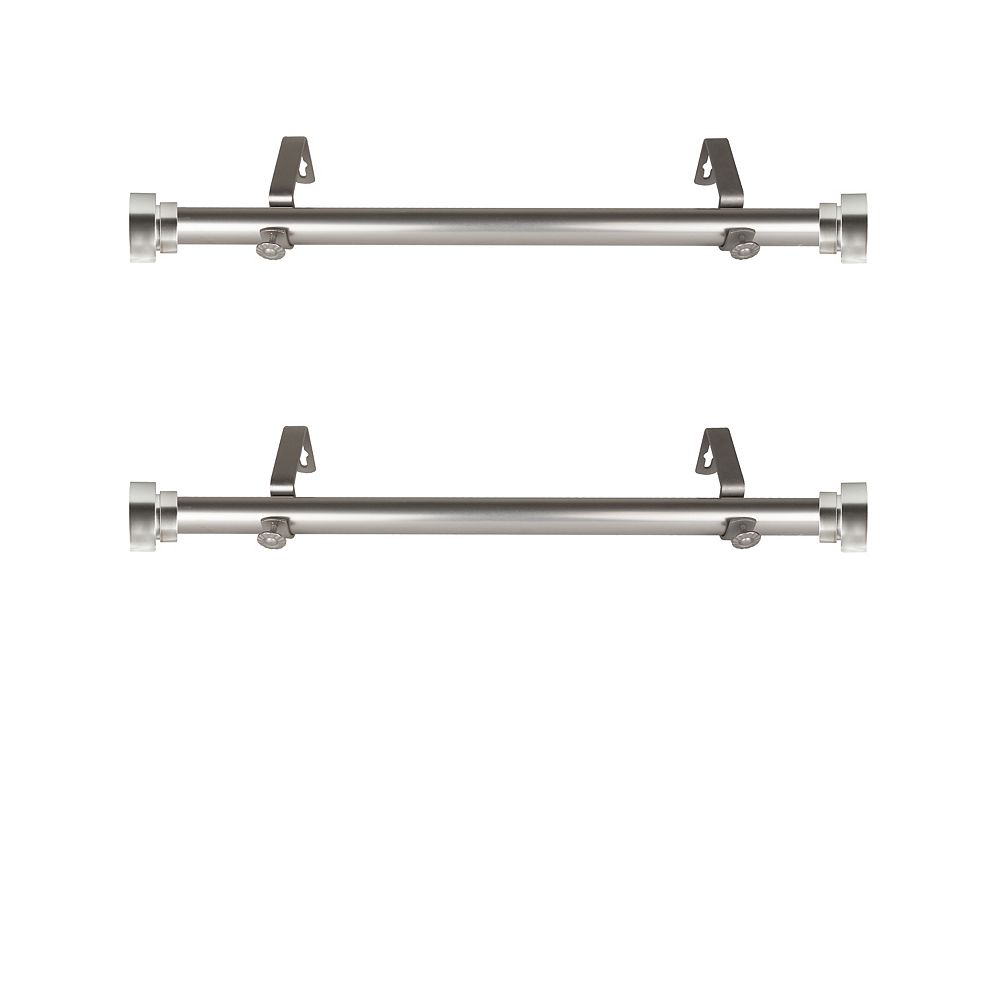 Rod Desyne 1 Inch Side Curtain Rod 12 20 Inch Long Set Of 2 Satin Nickel The Home Depot Canada