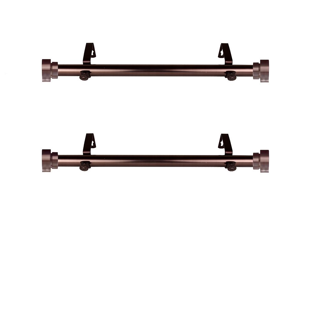 Rod Desyne 1 Inch Side Curtain Rod 12 20 Inch Long Set Of 2 Bronze The Home Depot Canada