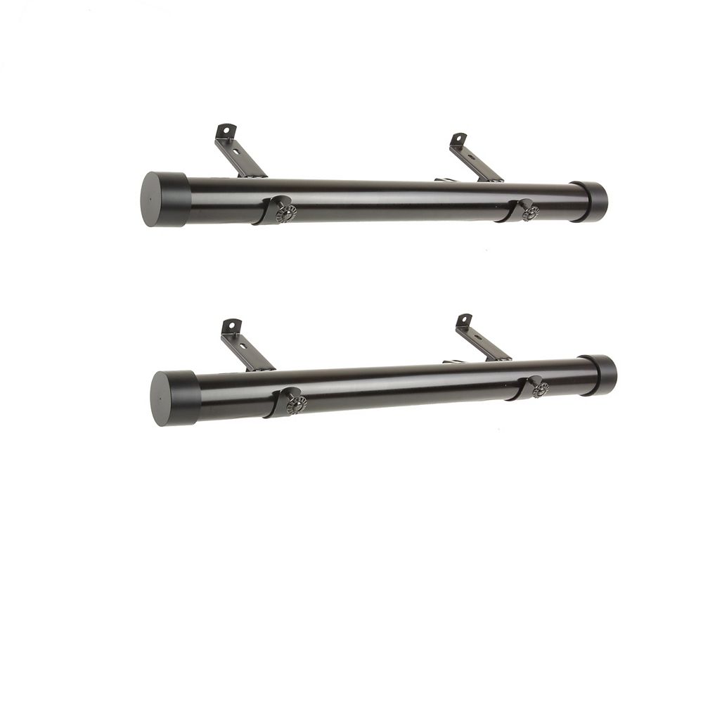 Rod Desyne 1 1 2 Inch Curtain Rod 12 20 Inch Long Set Of 2 Black The Home Depot Canada Rod Desyne 1 1 2 Inch Curtain Rod 12 20 Inch Long Set Of 2 Black The Home Depot Canada