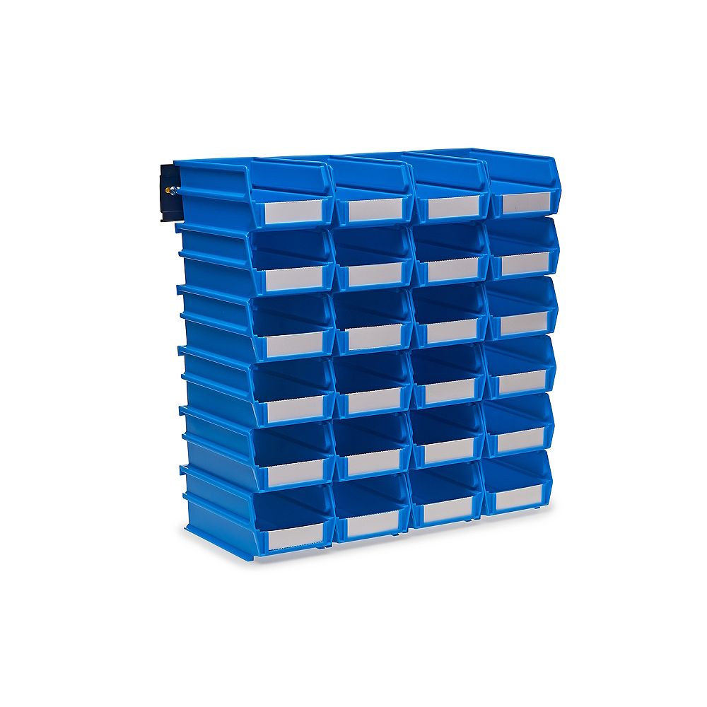 Triton 0.301Gal. Small Bin System in Blue (24Bins) and 2 Wall Mount