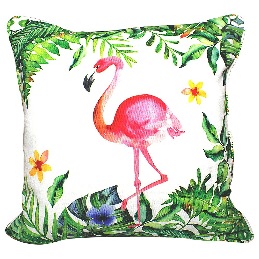 Home Depot PATIO FLAMINGO OUTDOOR CUSHION 18x18" MULTICOLOR, DOUBLE