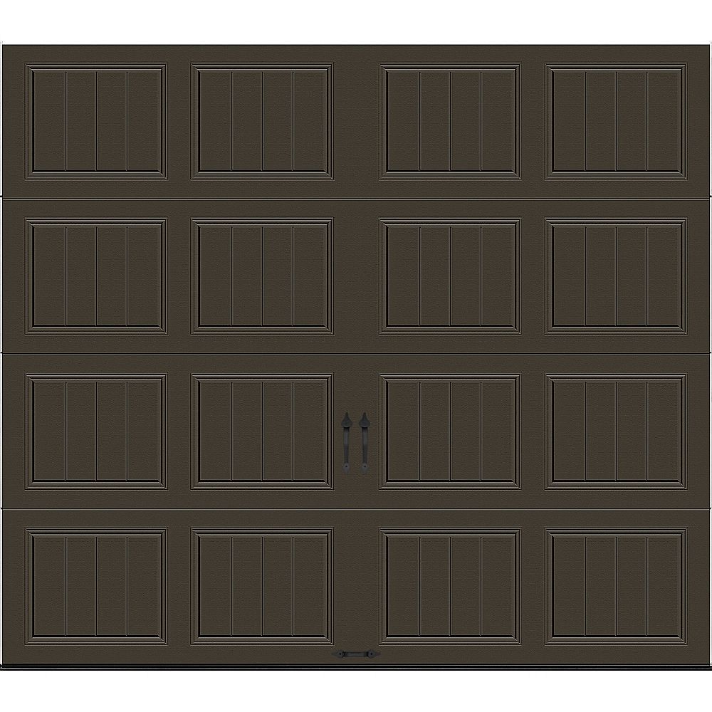 Clopay Gallery 9 ft. x 7 ft. 18.4 RValue Intellicore Insulated Solid Mocha Brown Garage