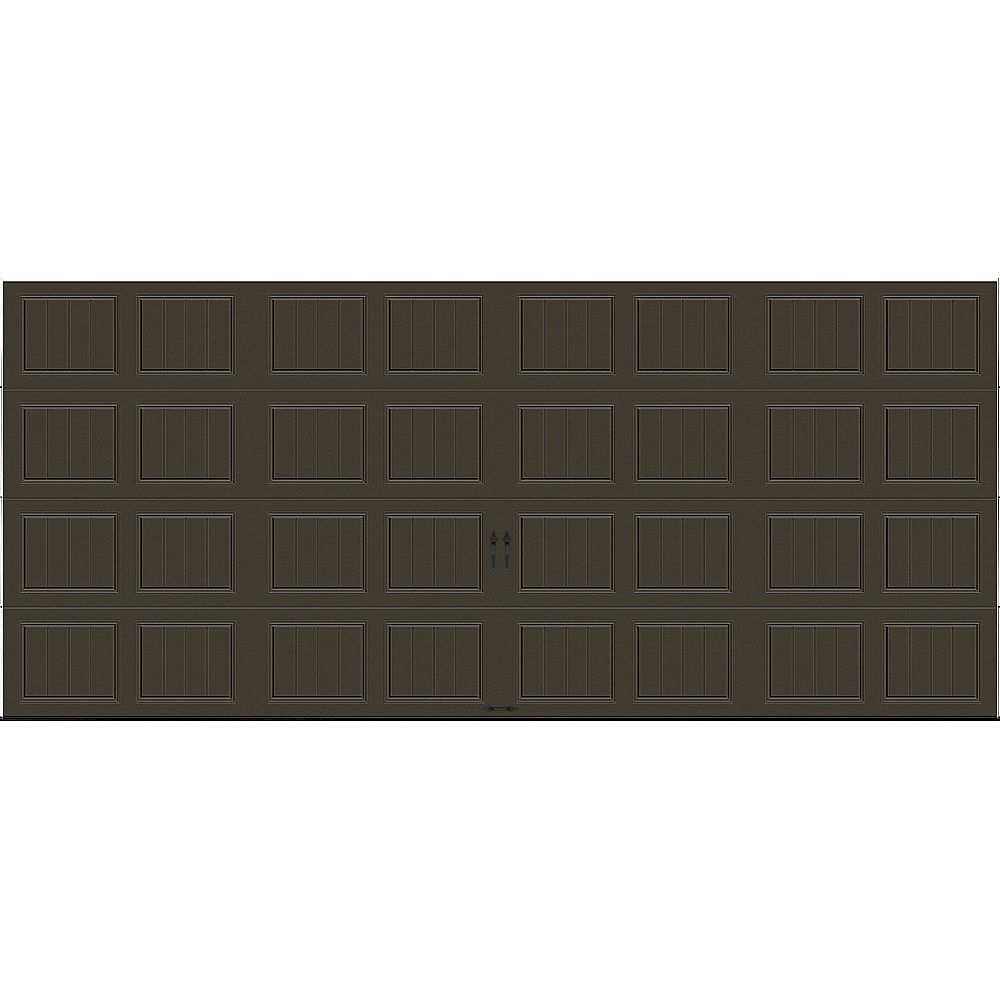 Clopay Gallery 16 ft. x 7 ft. 18.4 RValue Intellicore Insulated Solid Mocha Brown Garage