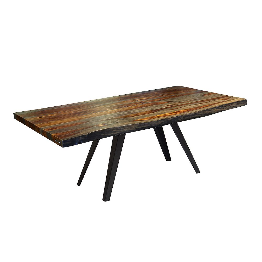 Cta 72 Live Edge Grey Sheesham Table With Rocket Legs The Home Depot Canada