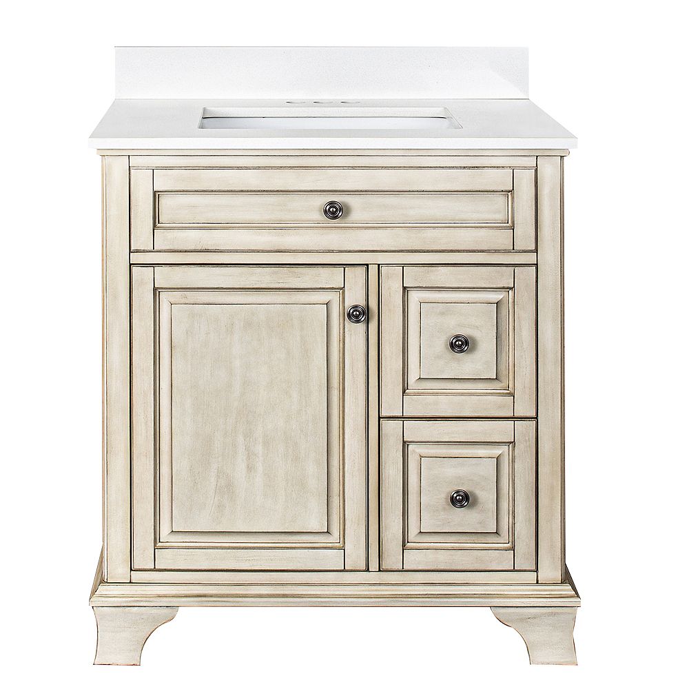 Foremost International Corsicana 30 Inch Vanity Combo With Lily White Top With Rectangular The Home Depot Canada