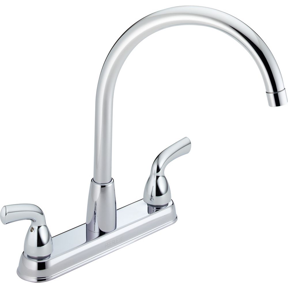 Peerless Two Handle Kitchen Faucet with High Arc Spout in Chrome | The