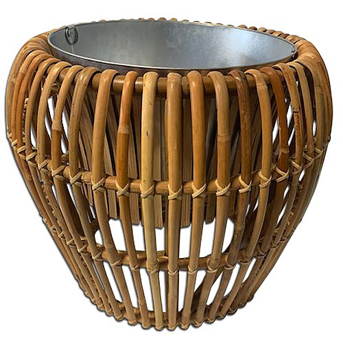 8.5-inch x 13.-inch Bamboo Planter with Zinc Insert