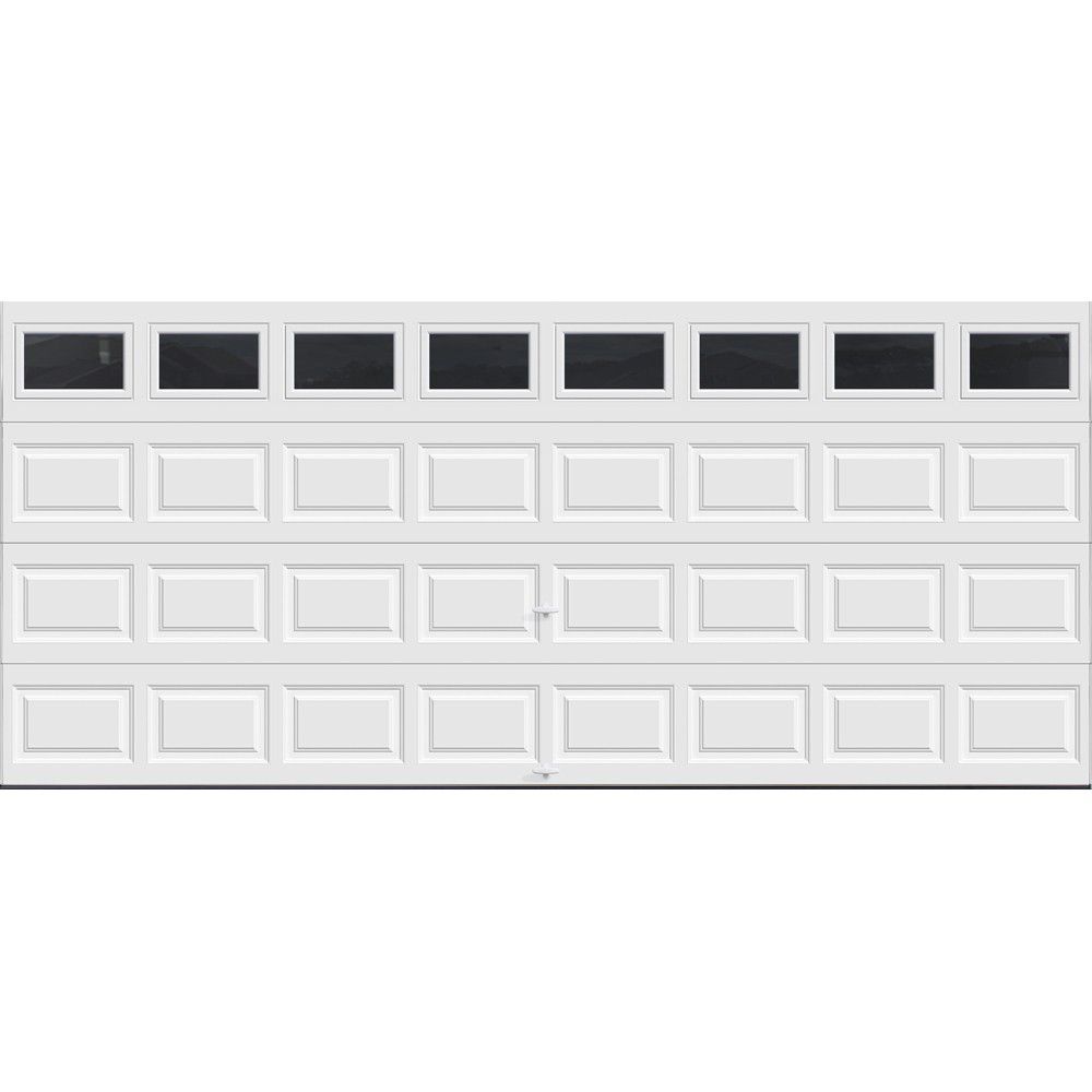 Clopay Premium Series 16 Ft X 7 Ft 12 9 R Value Intellicore Insulated White Garage Door The Home Depot Canada