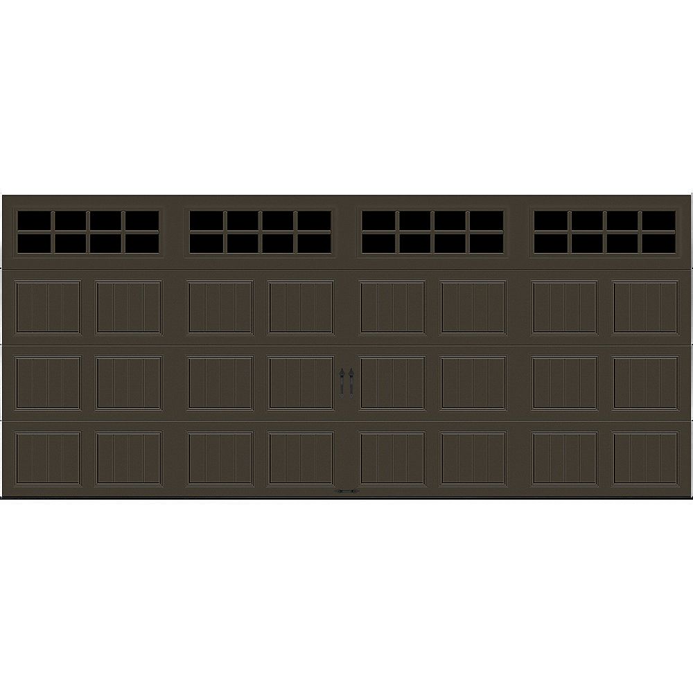 Clopay Gallery 16 ft. x 7 ft. 18.4 RValue Intellicore Insulated Mocha Brown Garage Door