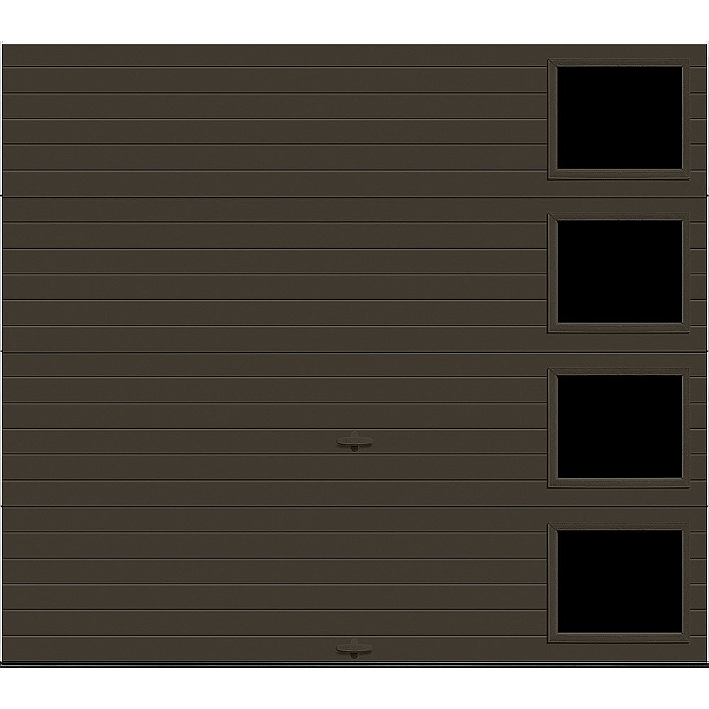 Clopay Modern Steel 8 Ft X 7 Ft 18 4 R Value Insulated Mocha Brown With Contemporary Wi The Home Depot Canada Clopay Modern Steel 8 Ft X 7 Ft 18 4 R Value Insulated Mocha Brown With Contemporary Wi The Home Depot Canada