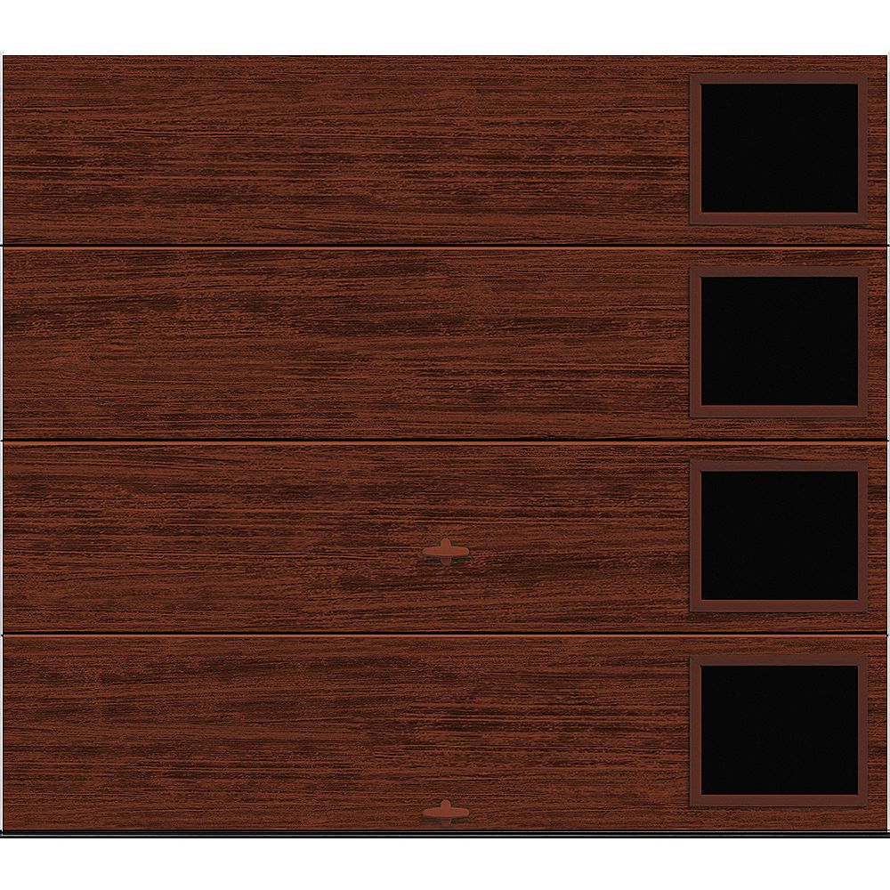 Clopay Modern Steel 8 Ft X 7 Ft 18 4 R Value Insulated Cherry Finish With Windows Garage The Home Depot Canada Clopay Modern Steel 8 Ft X 7 Ft 18 4 R Value Insulated Cherry Finish With Windows Garage The Home Depot Canada