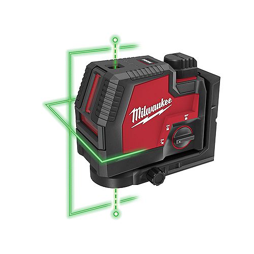 Green 100 ft. Cross Line and Plumb Points Rechargeable Laser Level with Lithium-Ion Battery