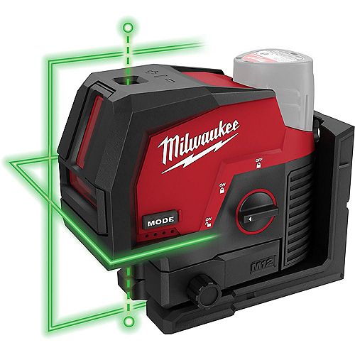 M12 12V Lithium-Ion Cordless Green 125 ft. Cross Line and Plumb Points Laser Level (Tool-Only)