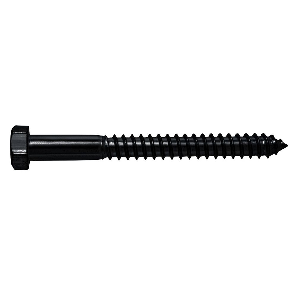 Hillman 1/2X6 BLACK COATED EXTERIOR HEX LAG BOLT The