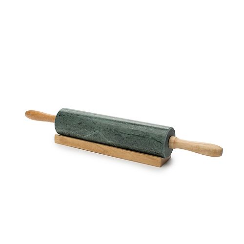 Marble Rolling Pin with Base, Green