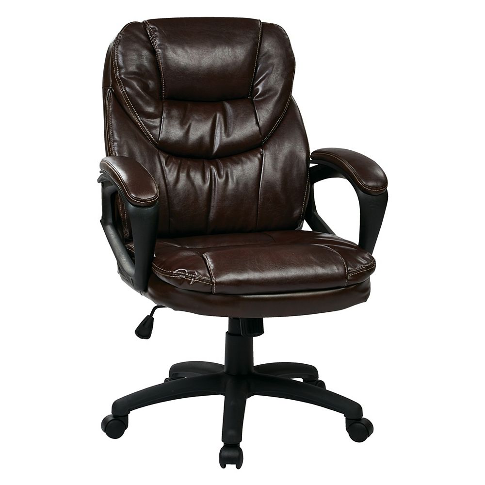 Office Star Chocolate Faux Leather Task Chair The Home Depot Canada