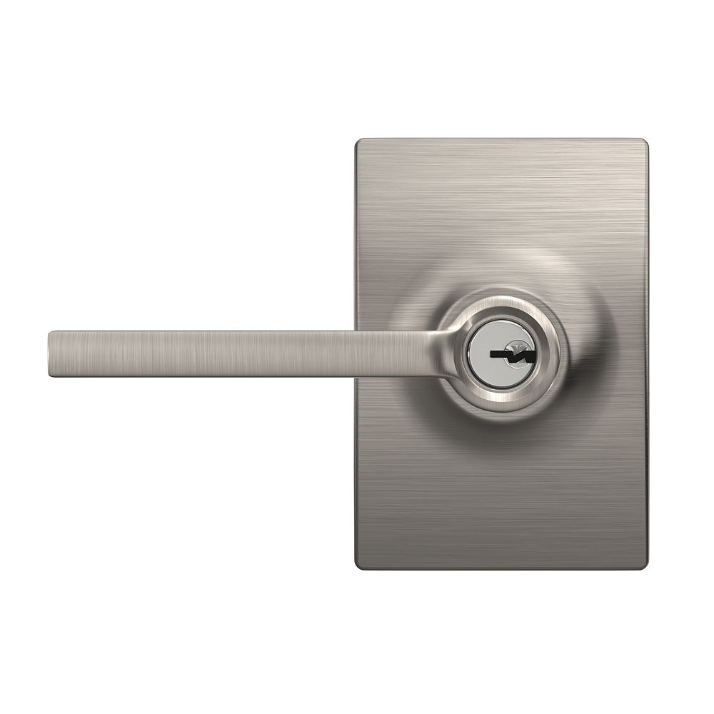 Schlage Latitude Lever with Century Trim Keyed Entry Lock in Satin ...