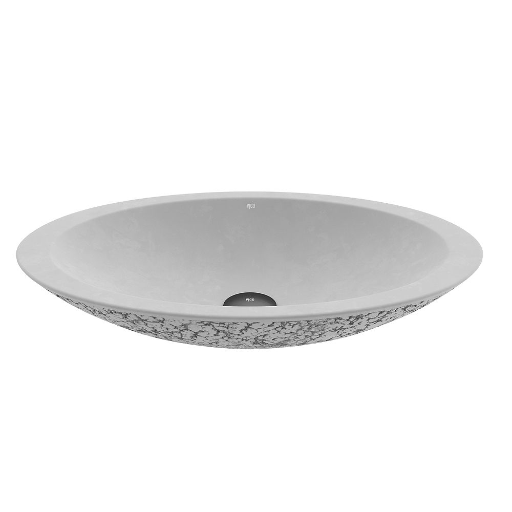 VIGO Yarrow Concrete Oval Vessel Bathroom Sink in Ash Gray The Home