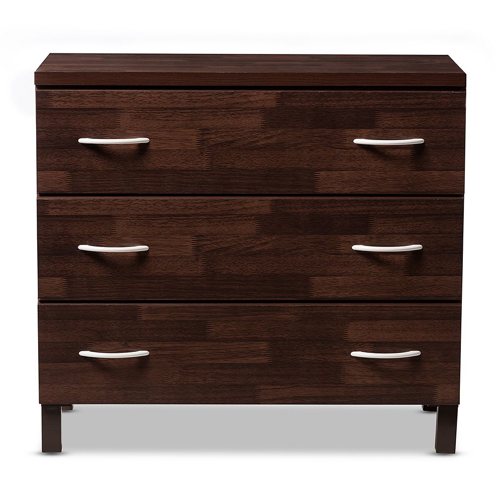 Baxton Studio Maison 3-Drawer Chest in Brown | The Home Depot Canada