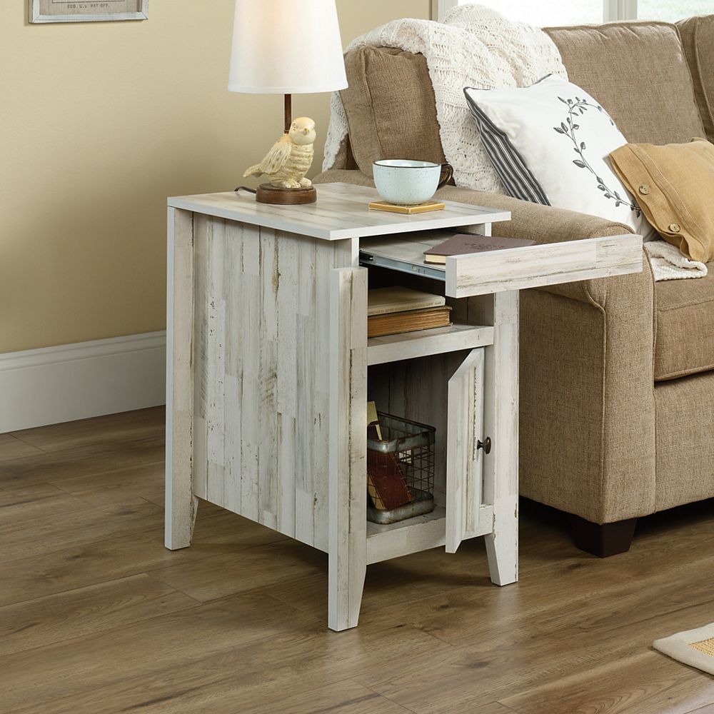Sauder Sauder Dakota Pass End Table in White Plank The Home Depot Canada
