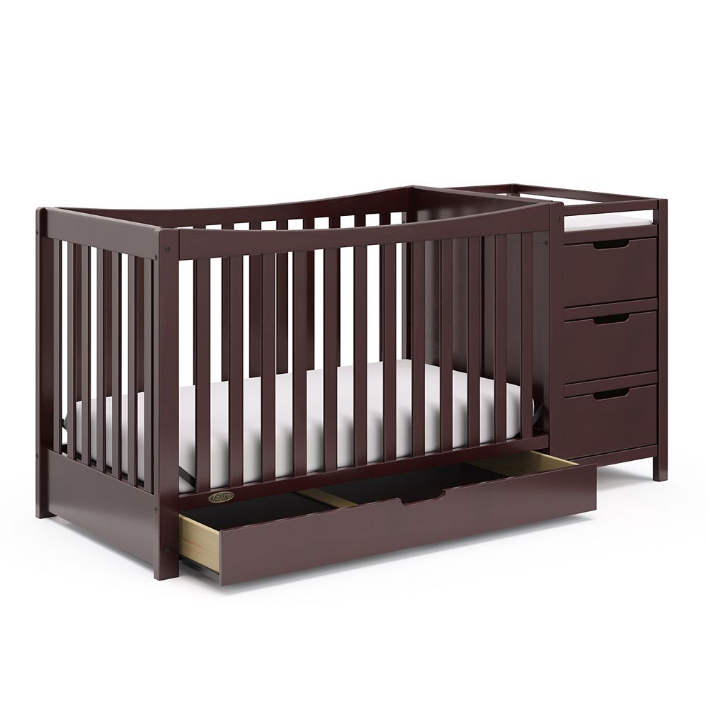 Graco Lit De Bebe 4 En 1 Avec Tiroir Et Table A Langer Attachee Remi De Graco Espresso Home Depot Canada