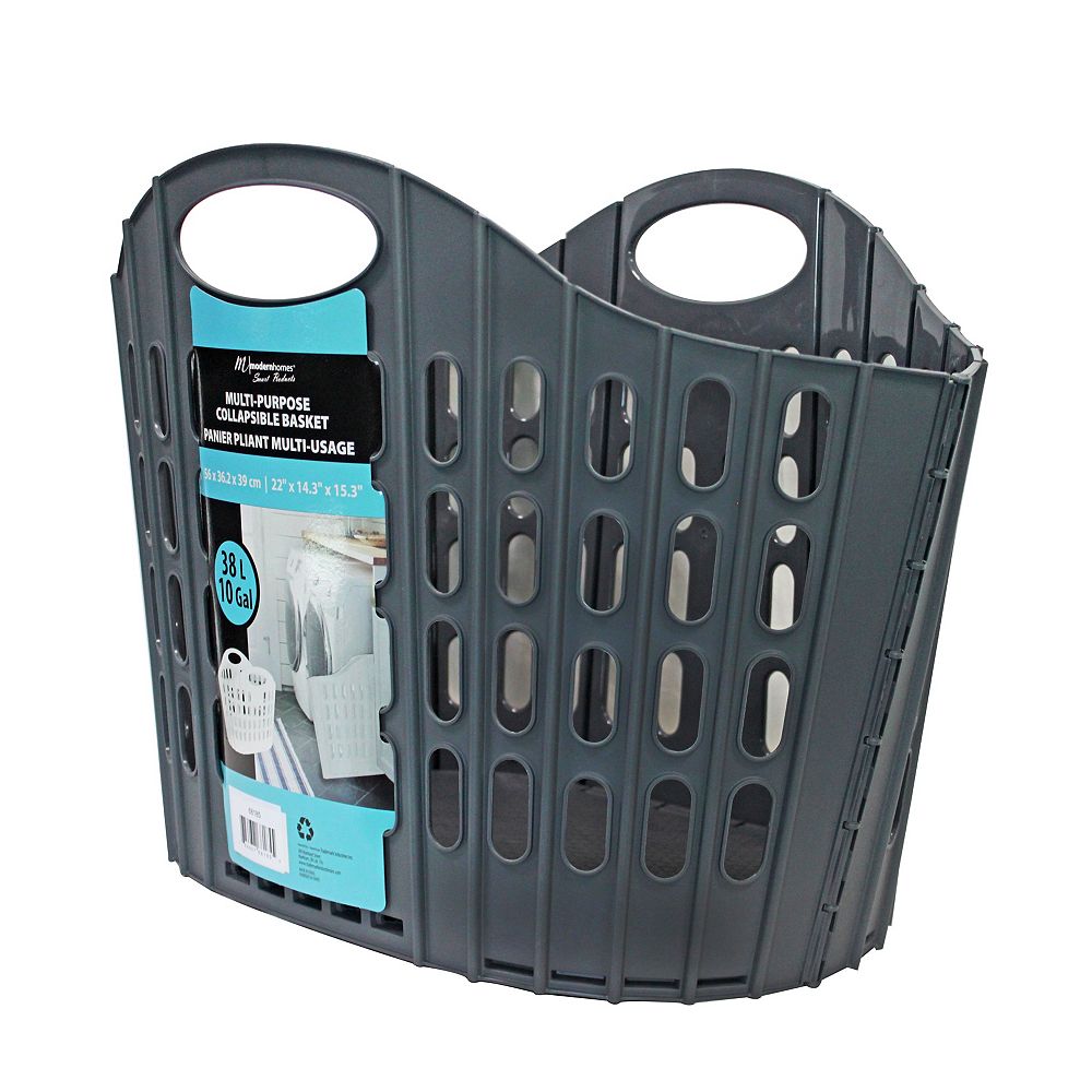 Modern Homes COLLAPSIBLE BASKET 38 LITRE GREY The Home Depot Canada