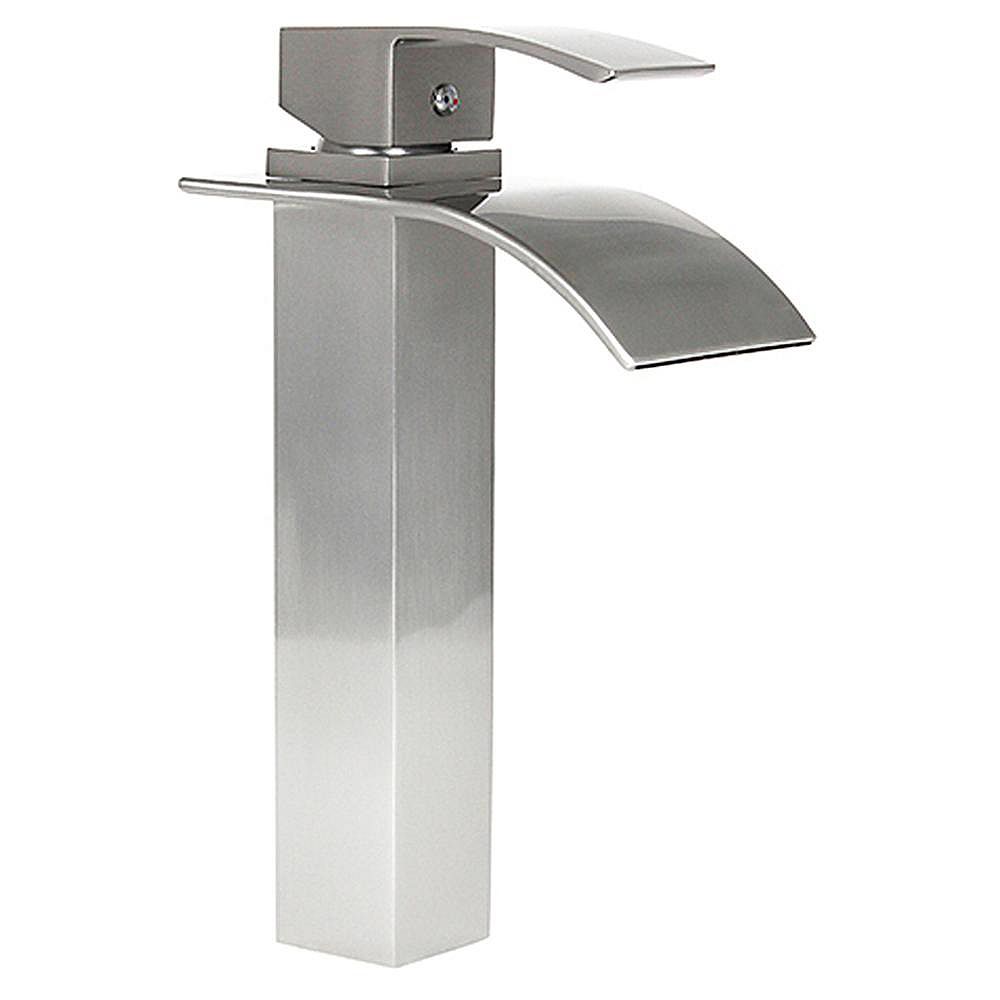 Eisen Home Raina 10 inch Single Hole Vessel Sink Bathroom Faucet - Brushed Nickel | The Home 