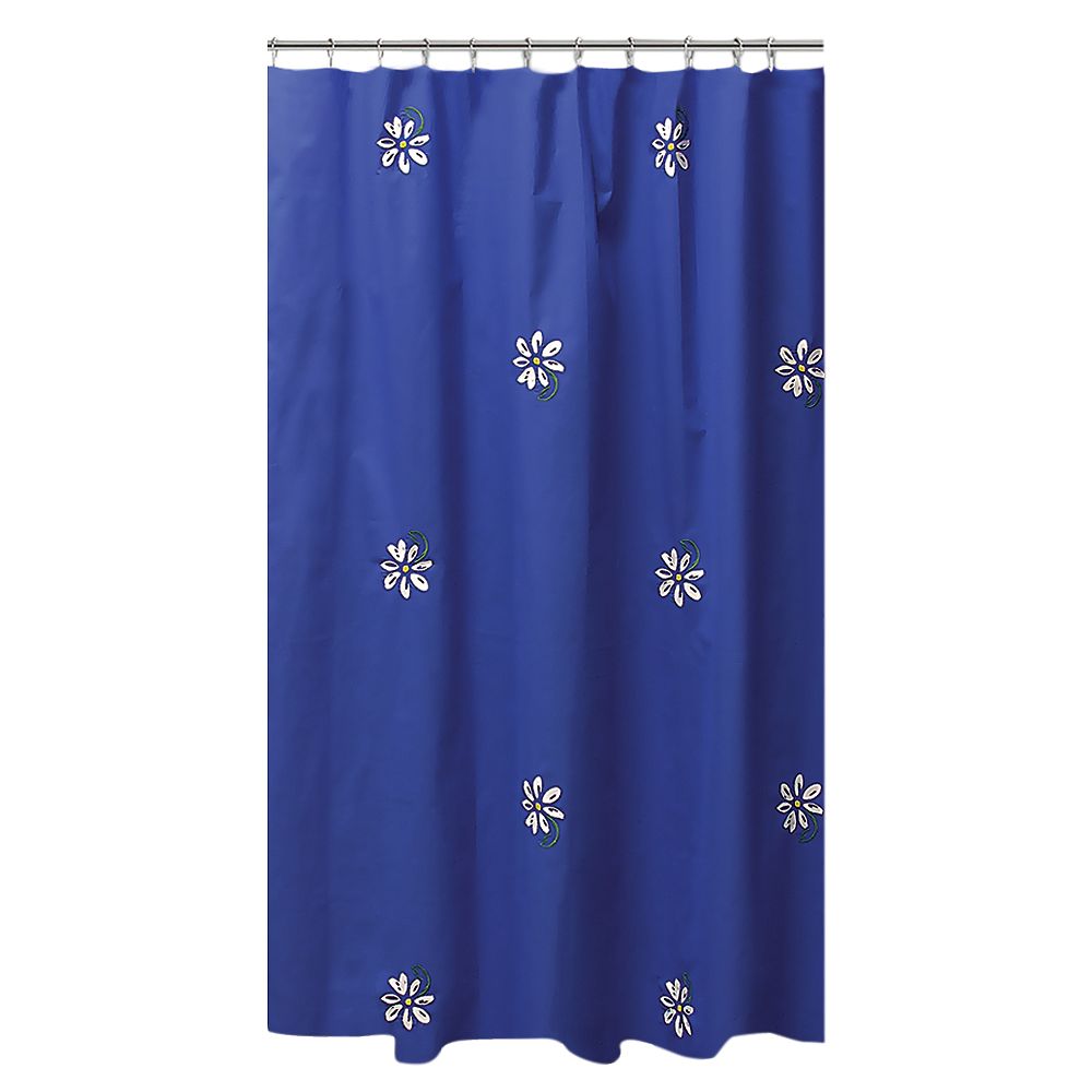 Alamode Gerber Daisy Shower Curtain 72 x 72 inch Multicolor Embroidered The Home Depot Canada