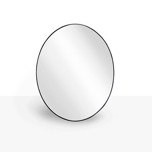 Infinity Black Metal Oval Mirror 24" X 30"