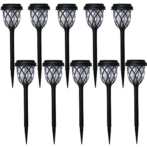 Black Solar LED Pathway Lights (10-Pack)