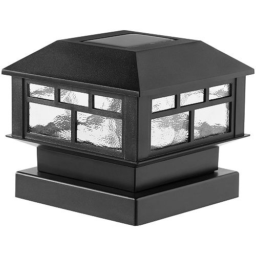 Black Plastic Solar Post Cap Light