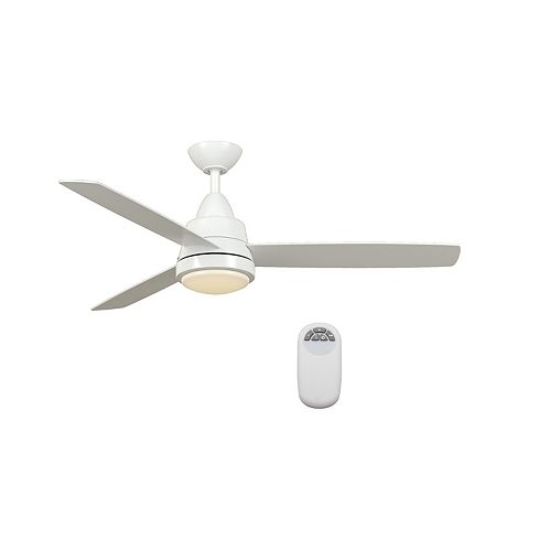 Caprice 52-inch Matte White Ceiling Fan with LED Light and Remote Control