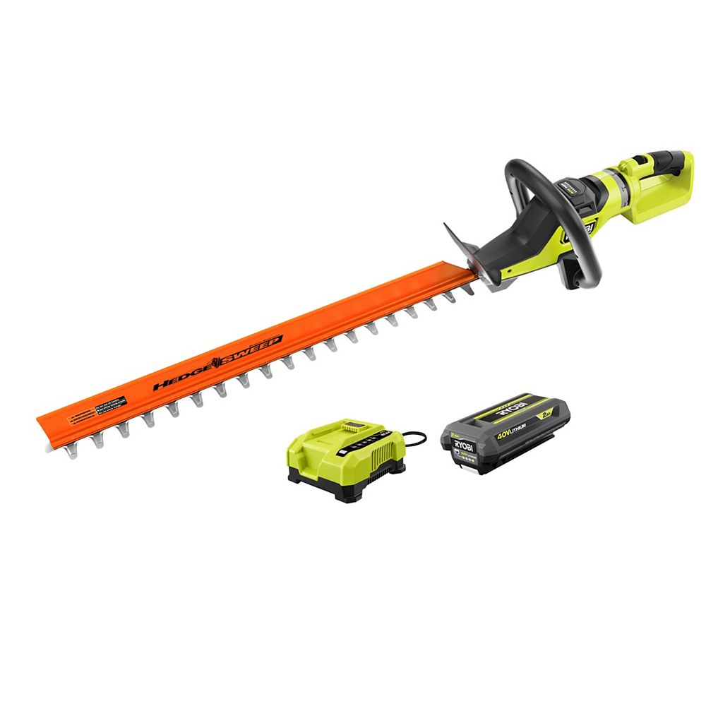 RYOBI 40V HP Brushless Cordless 26inch Hedge Trimmer Kit with 2.0 Ah