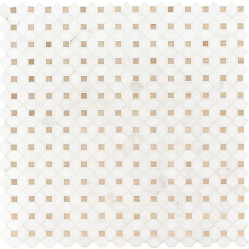 MSI Stone ULC Crema Dotty 12.4-inch x 12.4-inch x 10mm Polished Marble Mesh-Mounted Mosaic Tile (10.7 sq. ft./case)