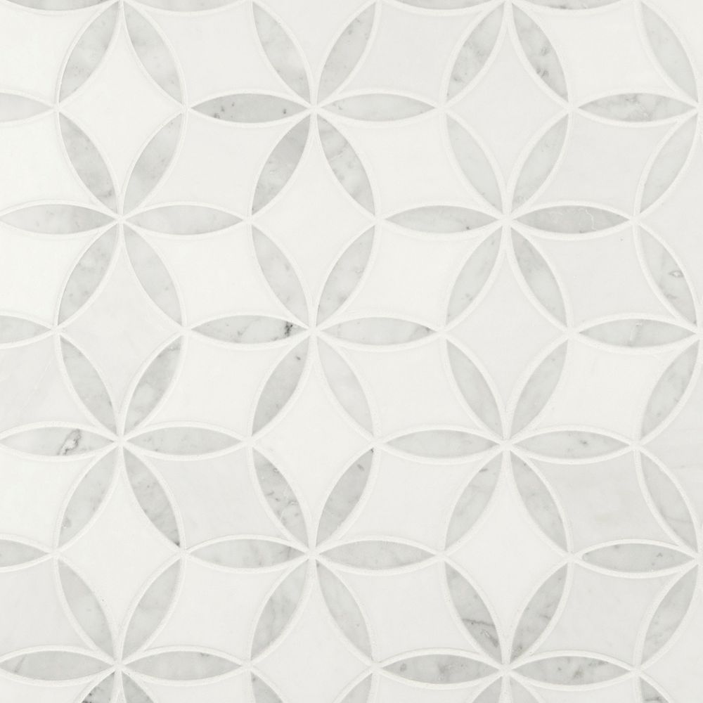 MSI Stone ULC La Fleur 9.92inch x 8.9inch x 8mm Polished Marble Mesh