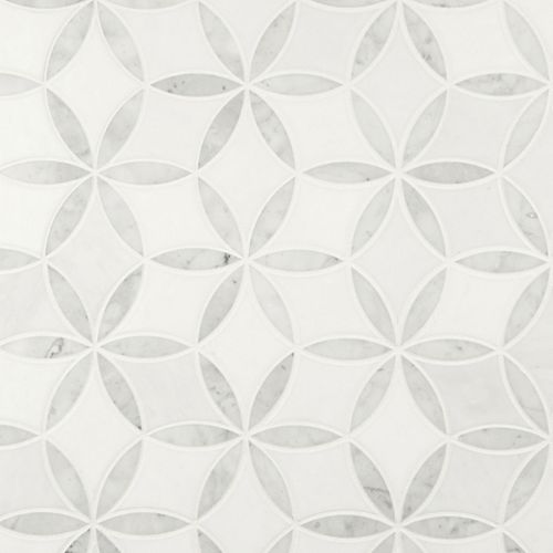 La Fleur 9.92-inch x 8.9-inch x 8mm Polished Marble Mesh-Mounted Mosaic Tile (6.2 sq. ft./case)