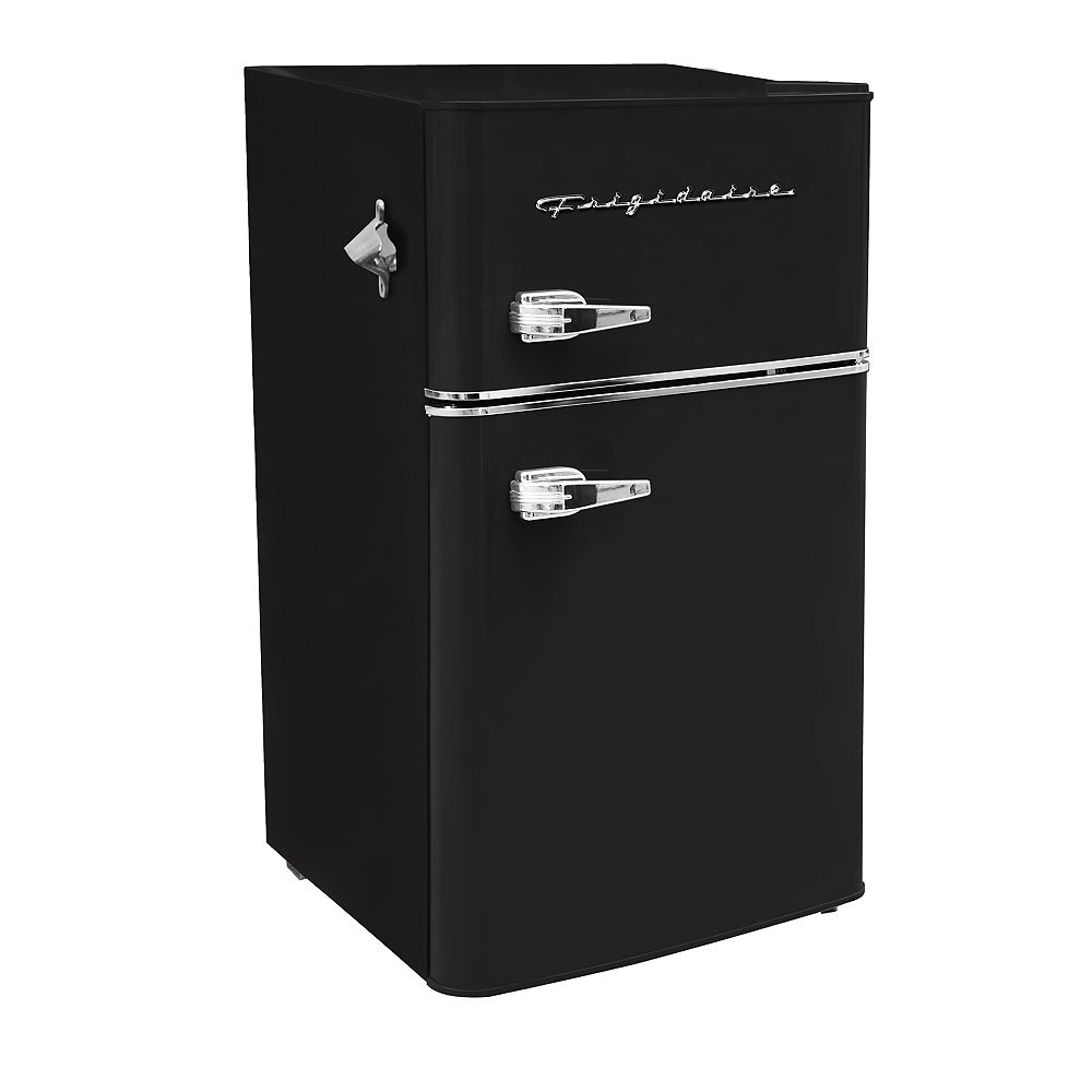 Frigidaire 3 2 Cu Ft 2 Door Compact Fridge Black The Home Depot Canada