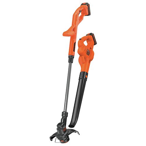 BLACK+DECKER 20V MAX Lithium-Ion Cordless 10-inch String Trimmer/Edger and Sweeper (2-Tool) Kit with (2) 1.5Ah Batteries and Charger