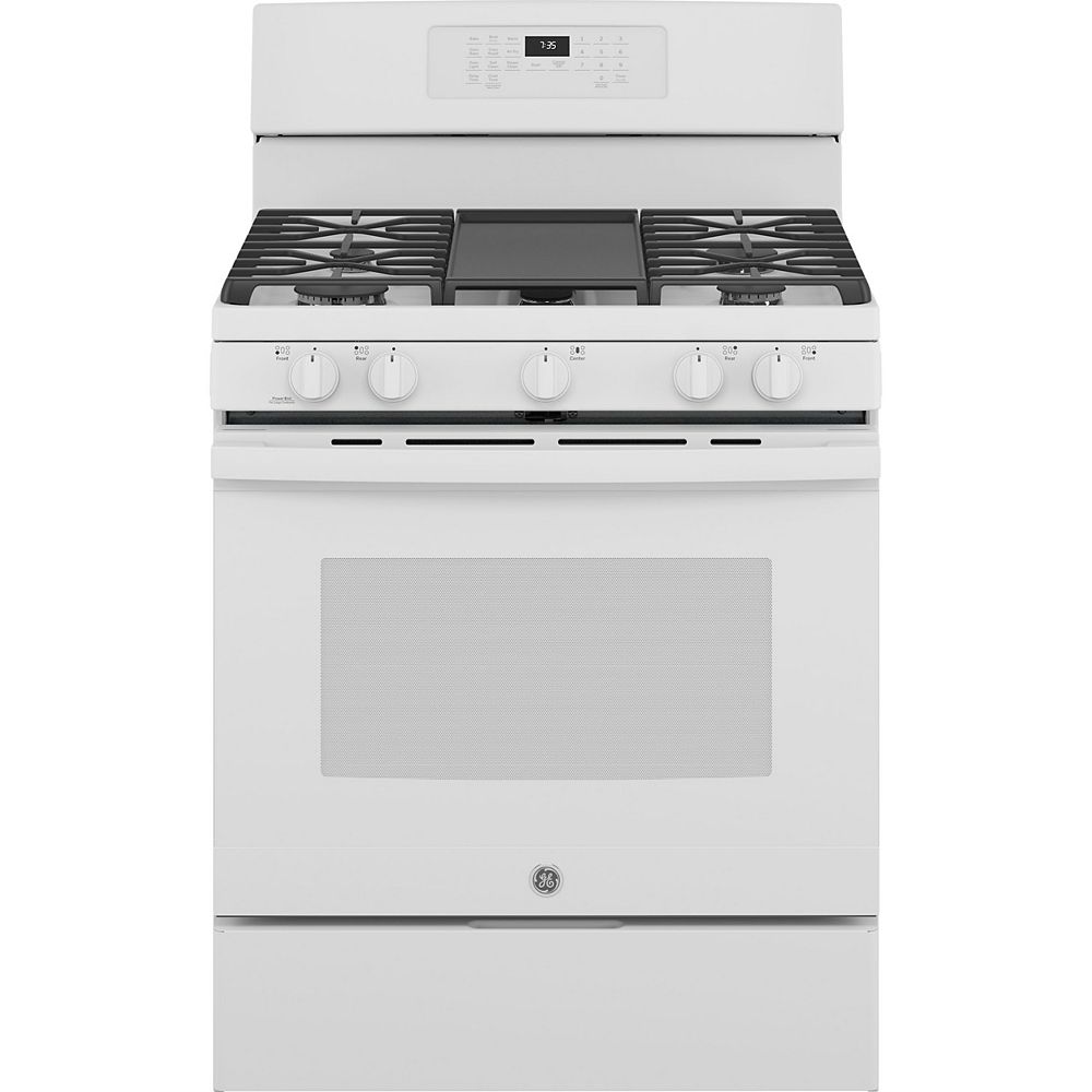 GE 30-inch Free-Standing Gas Convection Range with No Preheat Air Fry ...