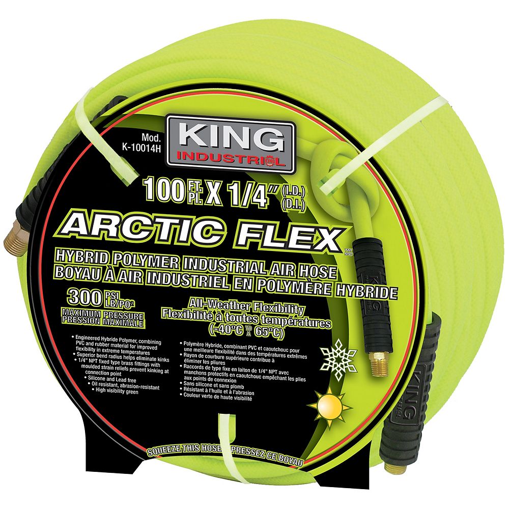 King Industrial 1/4 x 100 Hybrid Polymer Industrial Air Hose | The Home ...