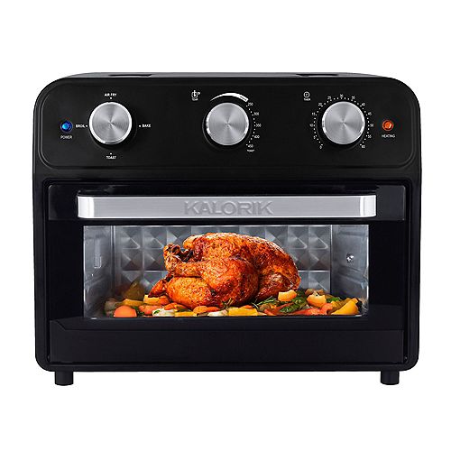 22 Quart Air Fryer Toaster Oven, Black