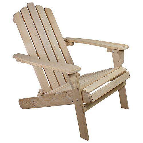 36" Natural Brown Classic Folding Wooden Adirondack Chair