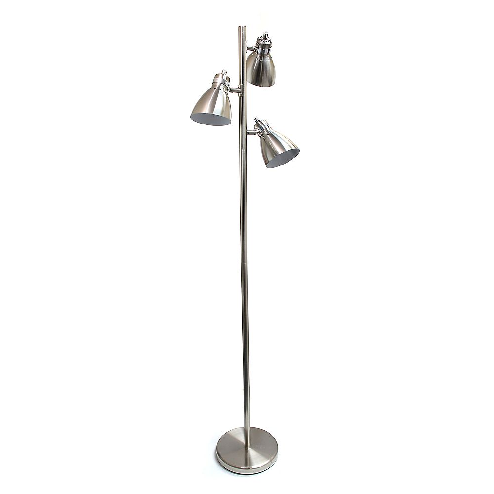 Simple Designs 63 4 Inch Metal 3 Light Tree Floor Lamp Brushed Nickel Finish The Home Depot Canada Simple Designs 63 4 Inch Metal 3 Light, 3 Light Tree Floor Lamp