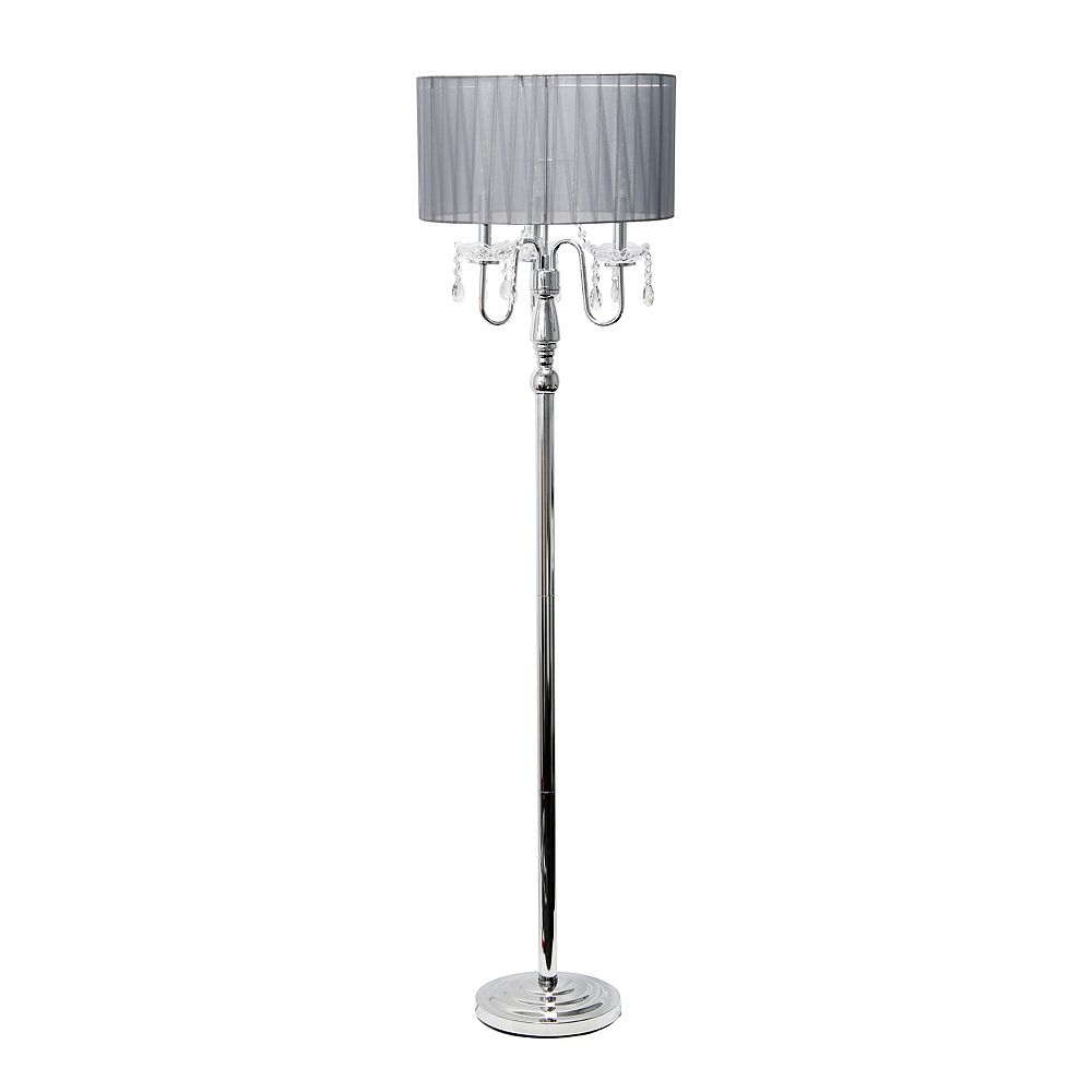 Elegant Designs 61 5 Inch Chrome Floor Lamp The Home Depot Canada Elegant Designs 61 5 Inch Chrome Floor, Floor Lamp With Crystal Drops