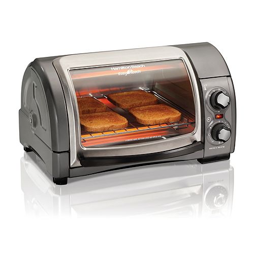 Easy Reach Toaster Oven with Roll-Top Door, Gray 31334D