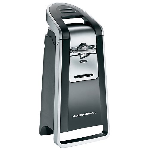 Smooth Touch Electric Can Opener, Includes Scissors, Black and Chrome, 76607