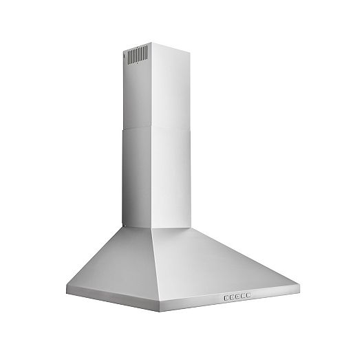 30-inch Wall Mount Pyramid Chimney Range Hood 450 CFM in Stainless Steel (Optional Non-Duct Kit Sold Separately)