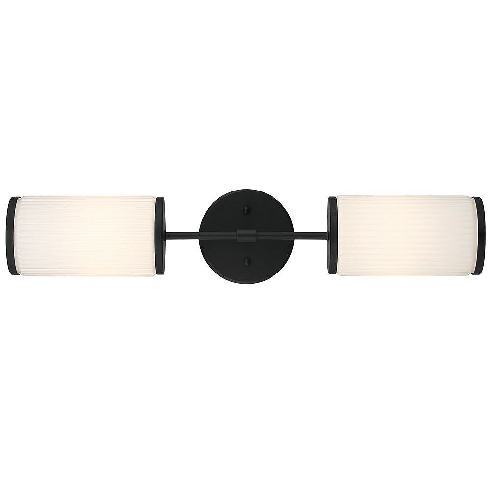 Glucksteinelements Ashbury 2 Light Bathroom Vanity Fixture With Reeded Milk Glass An The Home Depot Canada Glucksteinelements Ashbury 2 Light, Bathroom Vanity Lights Home Depot Canada