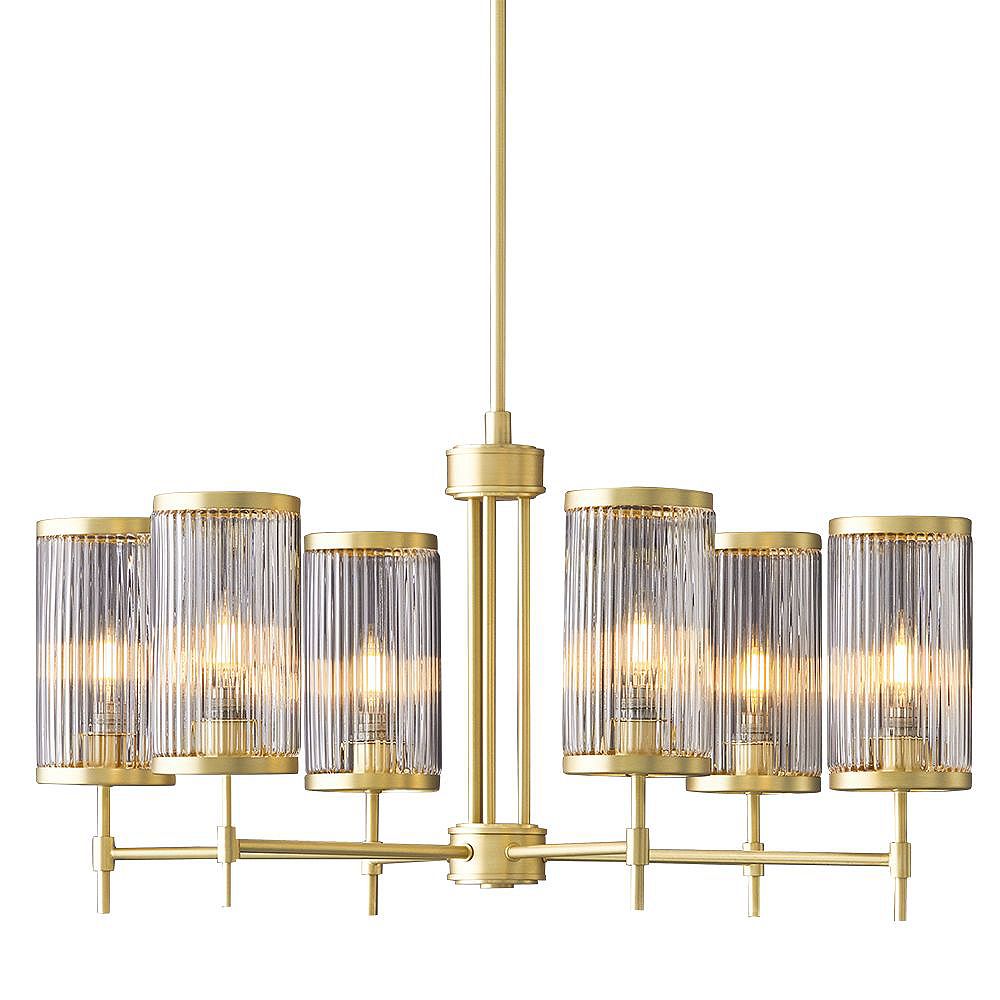 GlucksteinElements Ashbury 6Light Cylinder Pendant Chandelier with